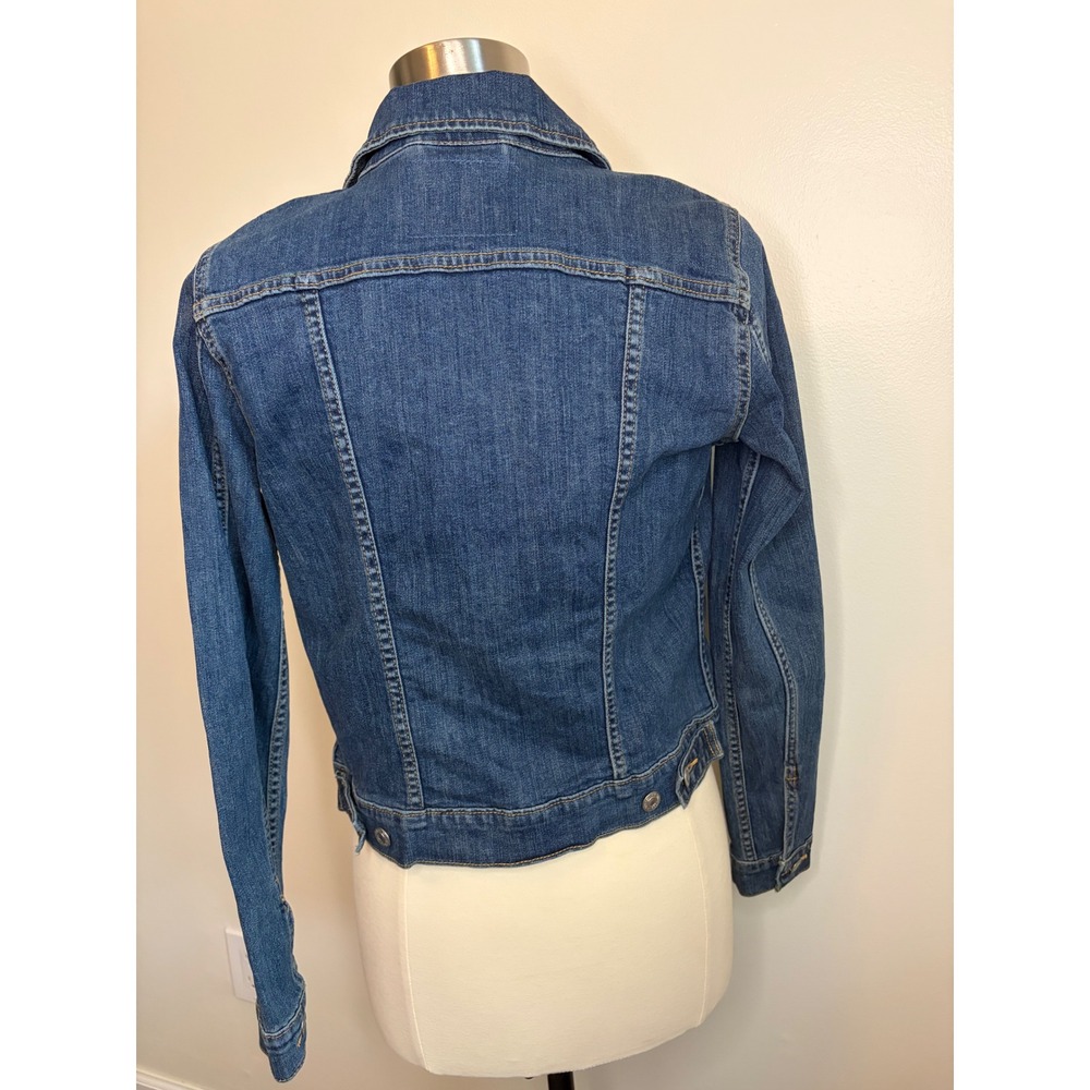 Levis Womens Original Trucker Denim Jacket Medium Wash Blue Stretch Classic S - Picture 2 of 6